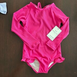 Current Tyed ruffle Rashguard girly swimsuits 2-5Y